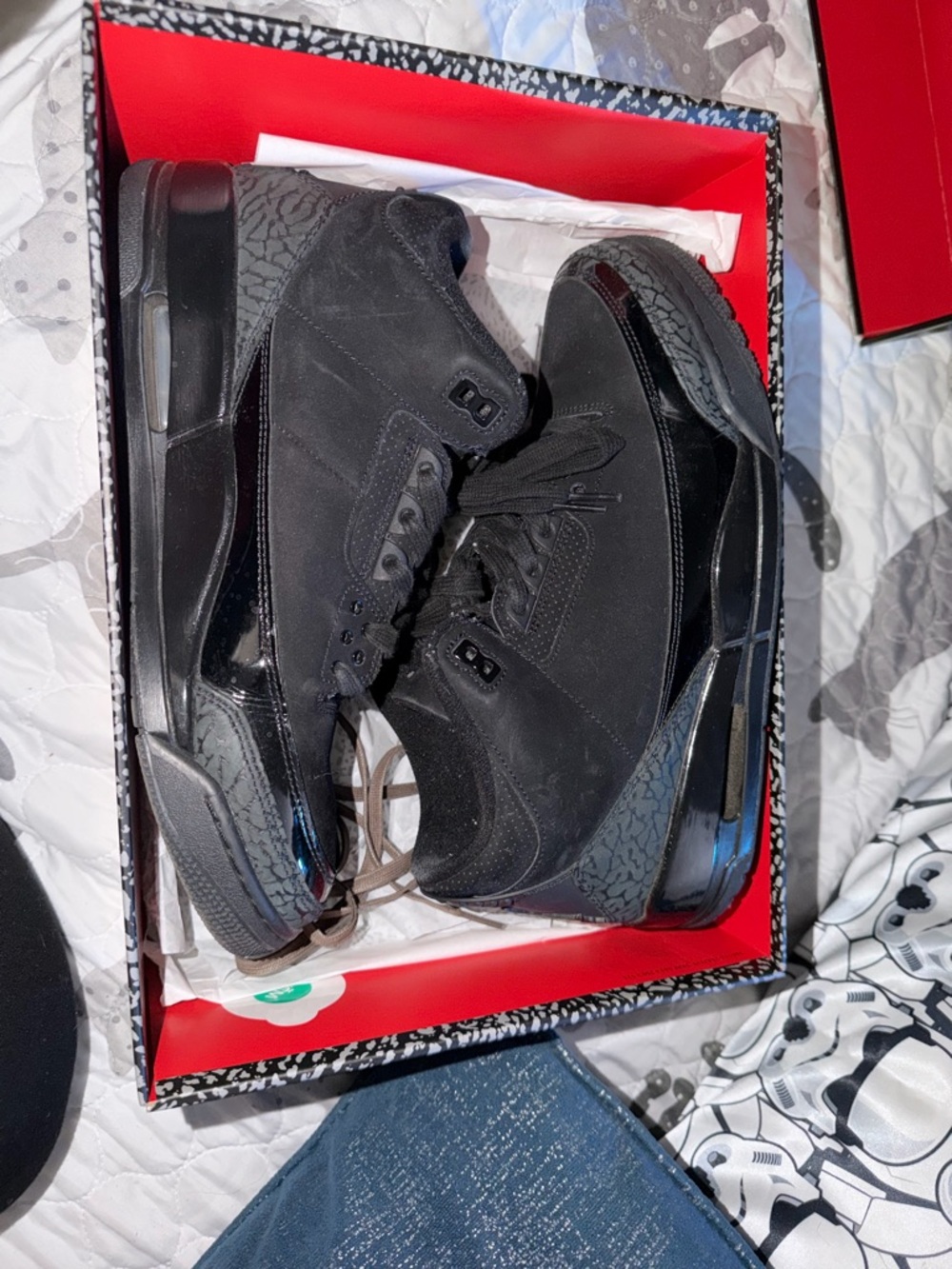 Jordan Men's Black Suede & Patent Leather Sneakers
